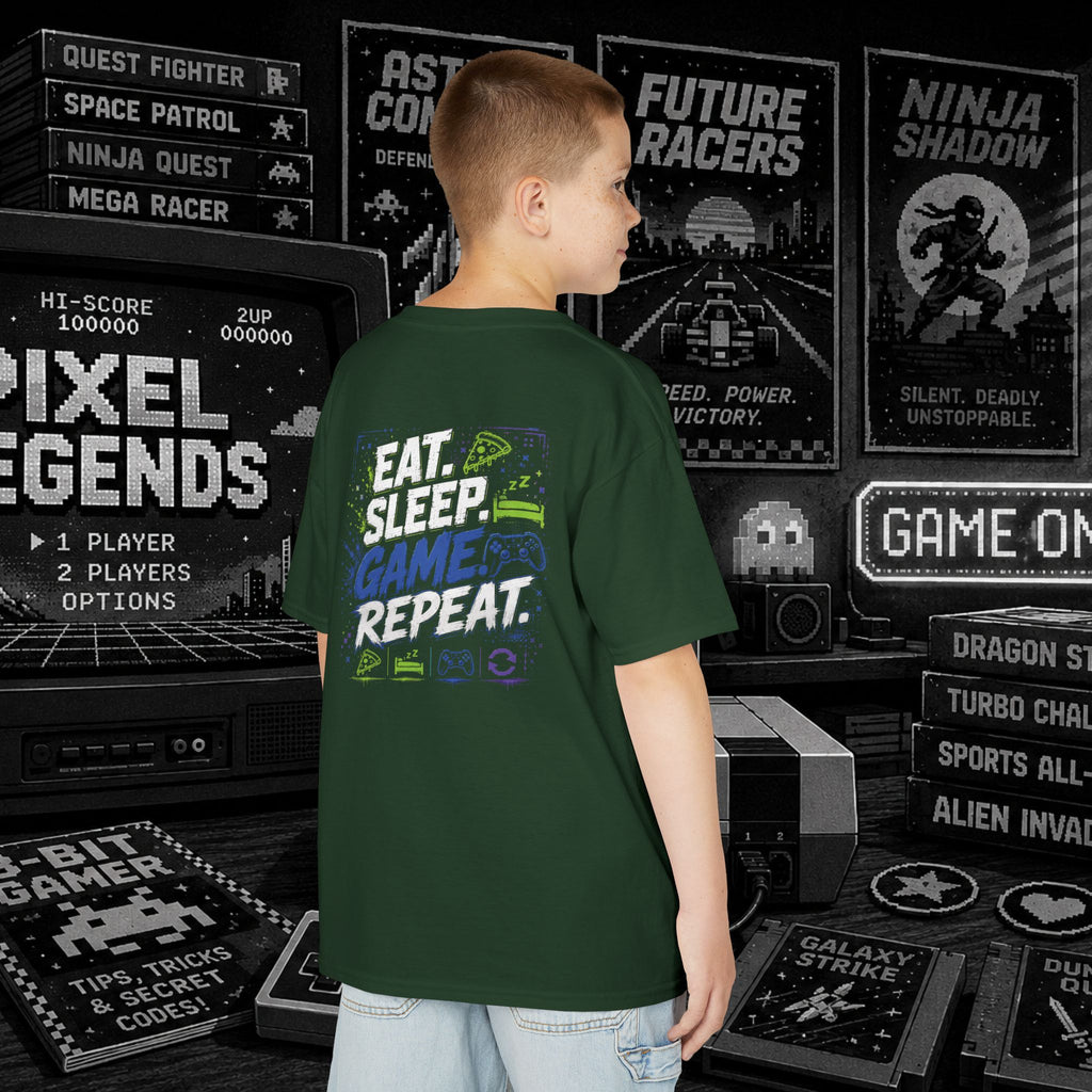 Eat Sleep Game Repeat - Kids Tee