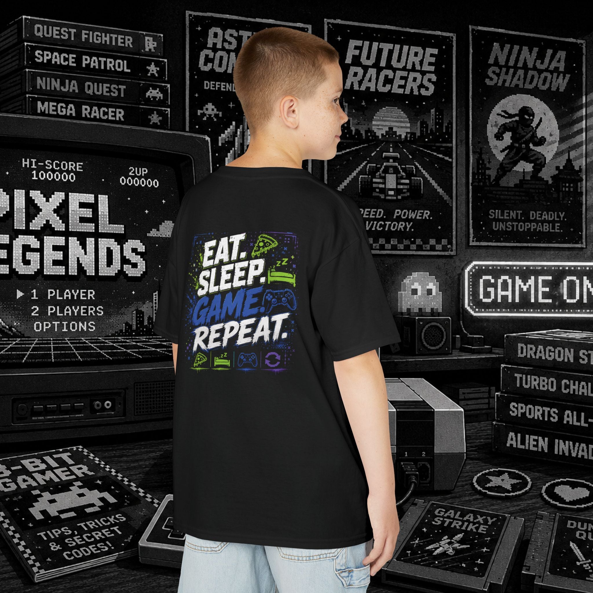Eat Sleep Game Repeat - Kids Tee