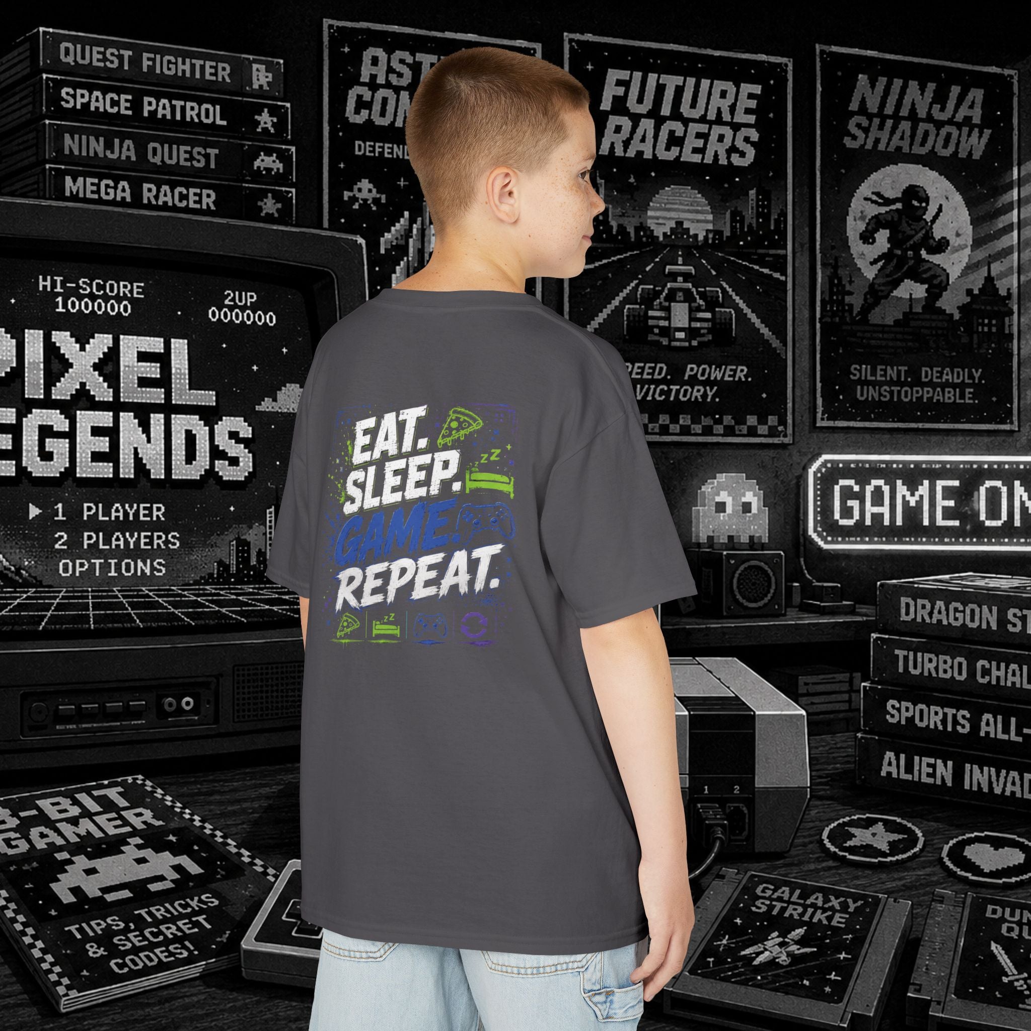 Eat Sleep Game Repeat - Kids Tee