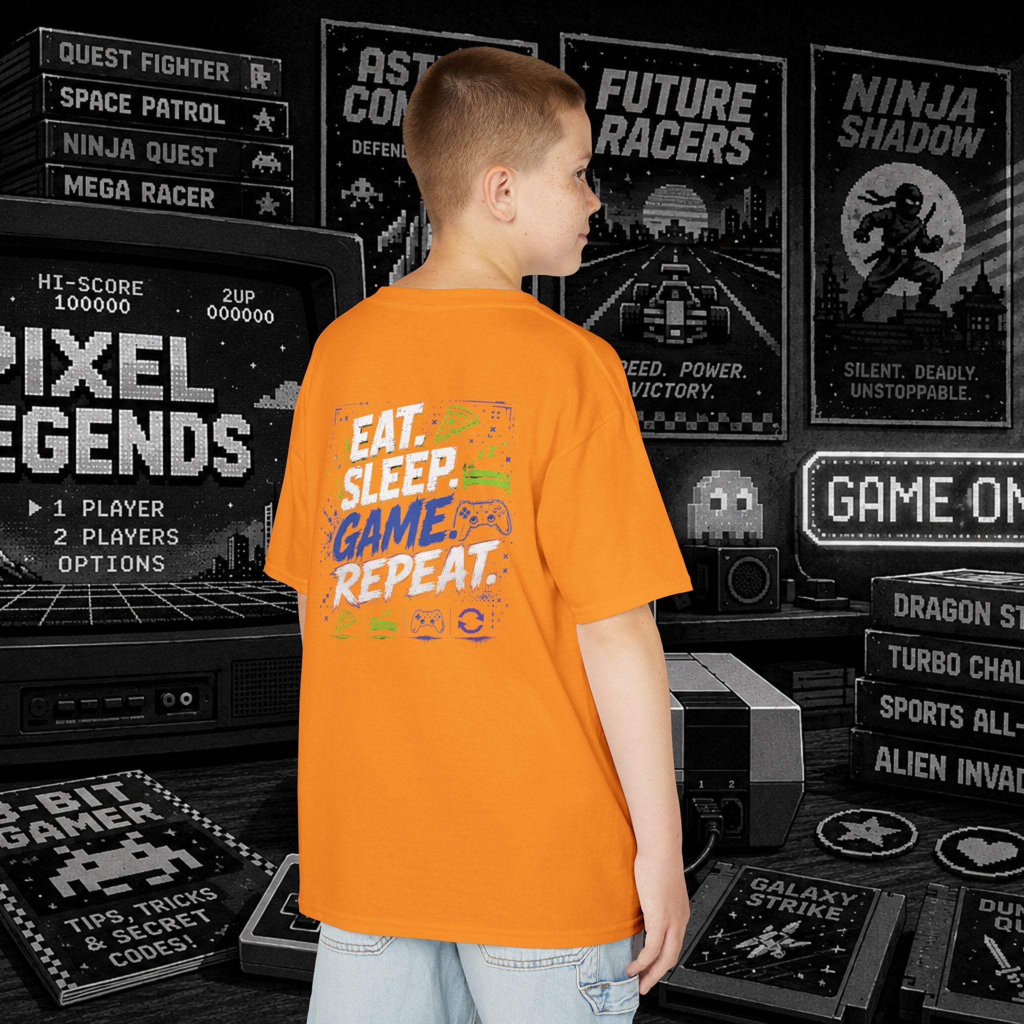 Eat Sleep Game Repeat - Kids Tee