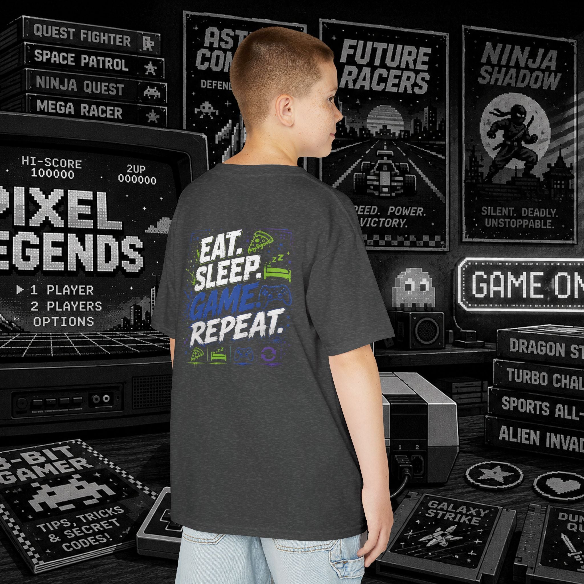 Eat Sleep Game Repeat - Kids Tee