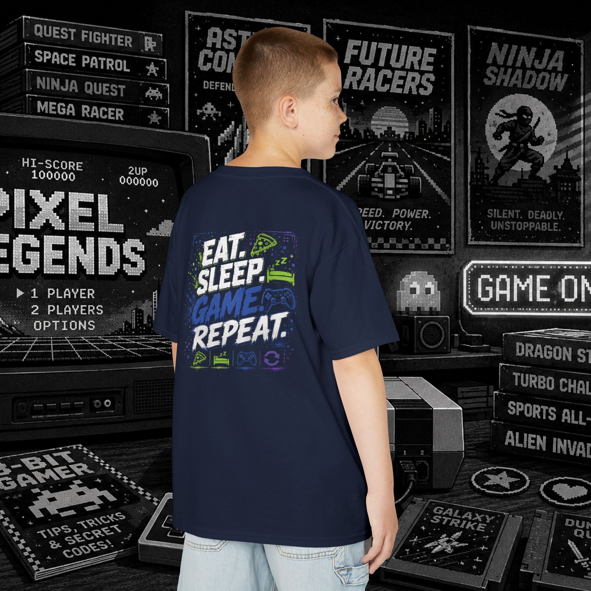 Eat Sleep Game Repeat - Kids Tee
