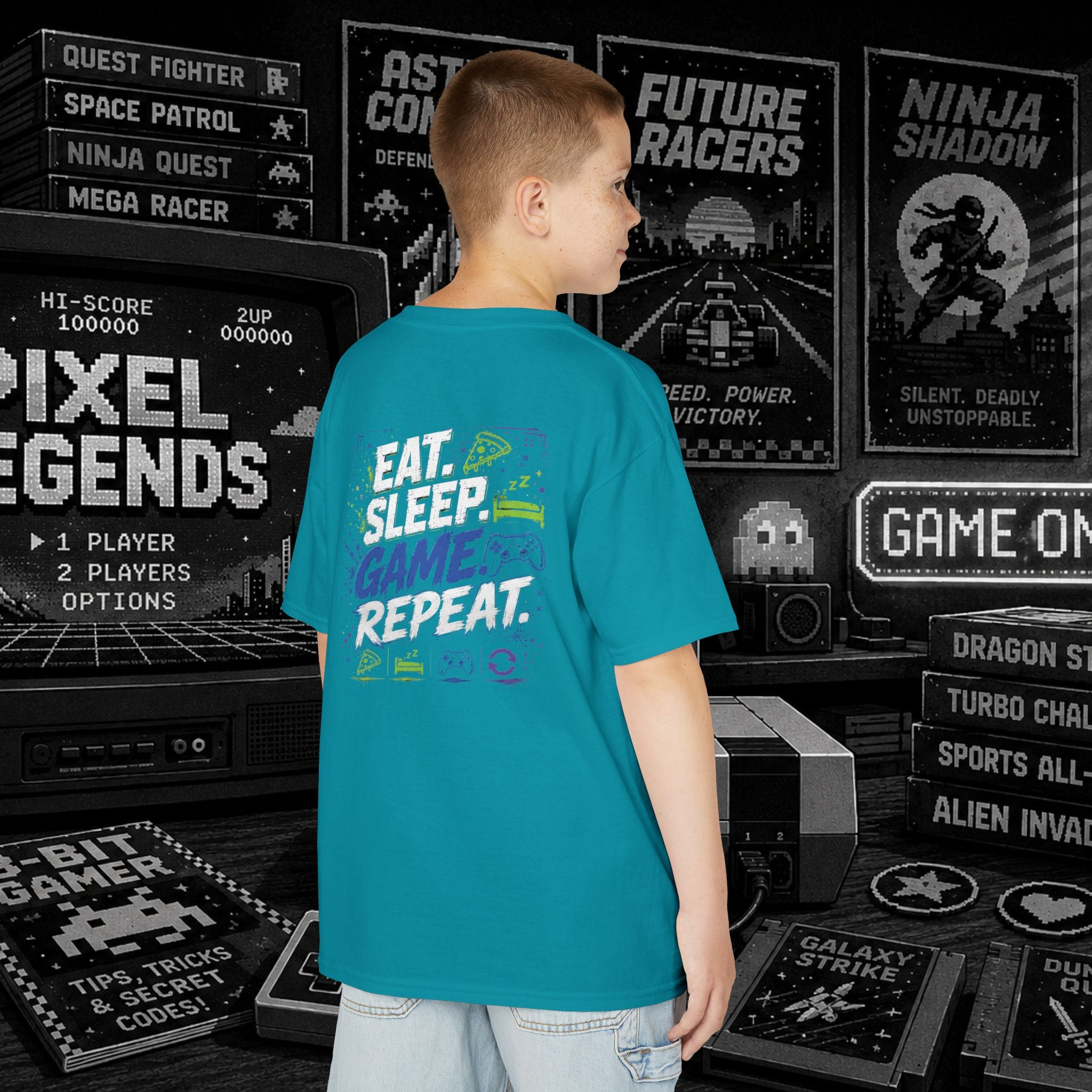 Eat Sleep Game Repeat - Kids Tee